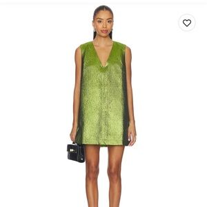 Simone Miller Fountain Metallic Mini Dress in Matcha